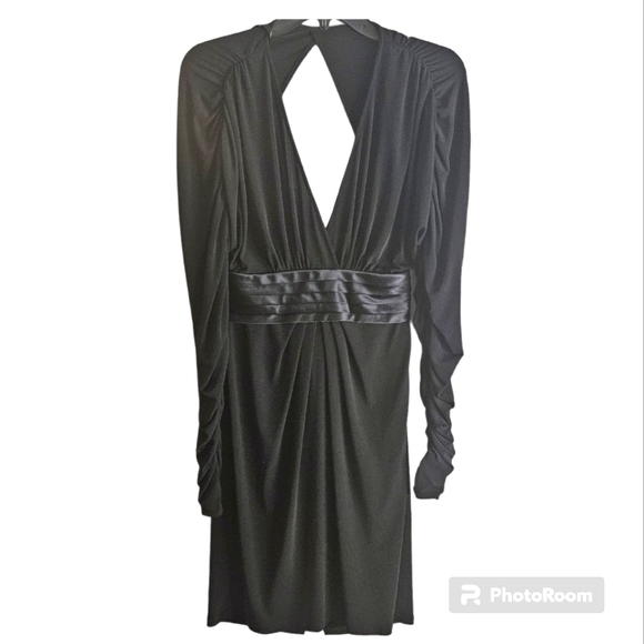 Sue Wong Long Sleeves Open Back Black Mini Cocoktail Dress - Picture 5 of 15